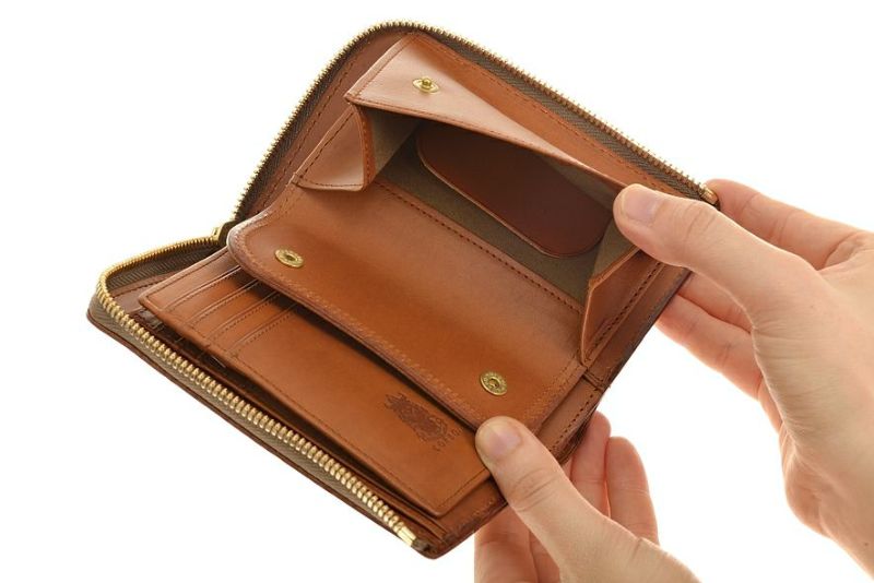 SLATE - L字ファスナー 折財布 (ウォレットコード用Dカン付